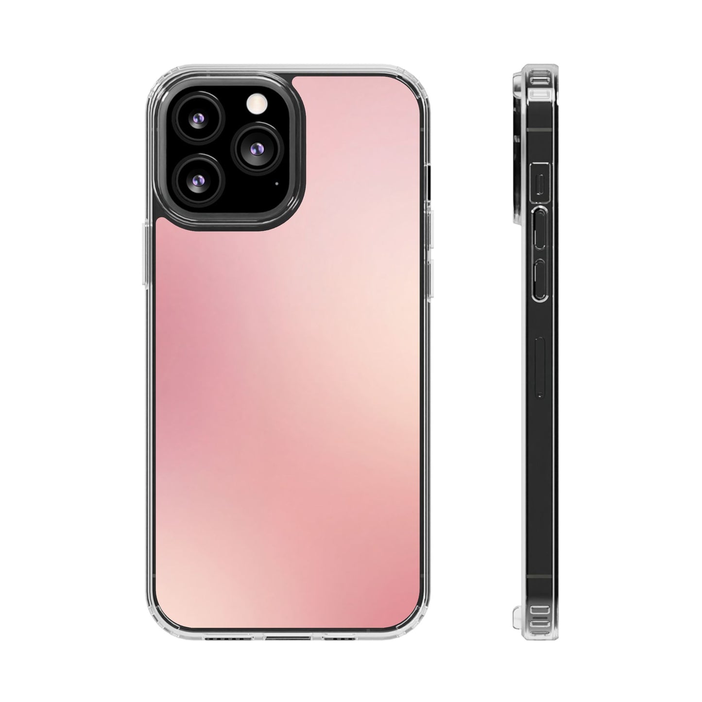 Soft Rose Aura Clear Case - MagSafe Compatible Blush Gradient Cover