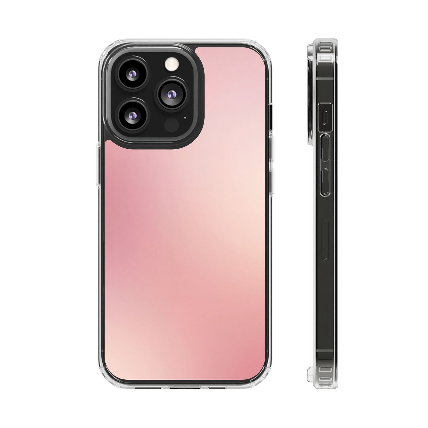 Soft Rose Aura Clear Case - MagSafe Compatible Blush Gradient Cover