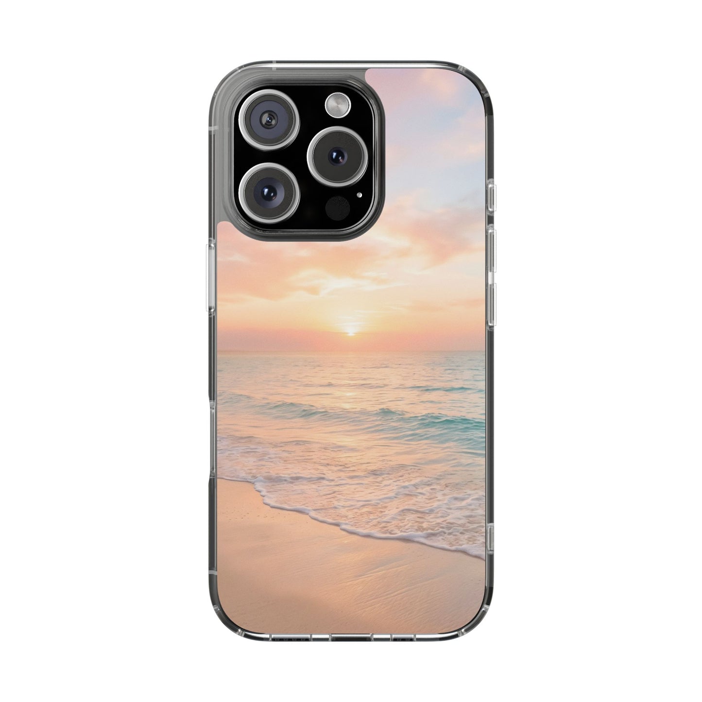 Serene Coastal Sunset Clear Case - MagSafe Compatible Beach Cover