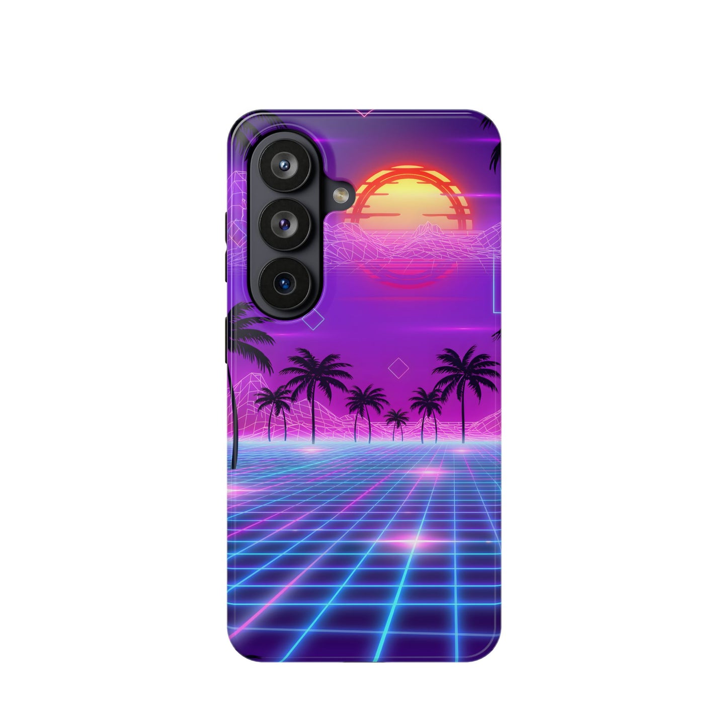 Neon Horizon: Premium Synthwave Sunset MagSafe Case
