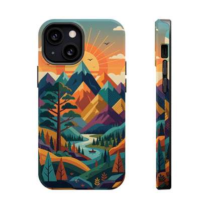 Retro Sunset Mountain Magnetic Impact Case