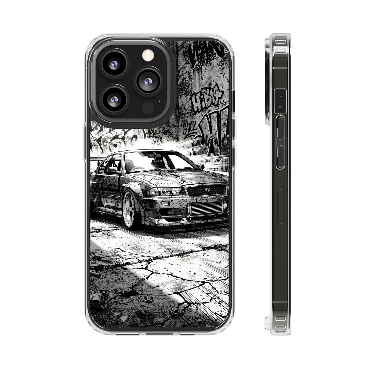 Monochrome Urban Drift Case - MagSafe Compatible JDM Clear Cover