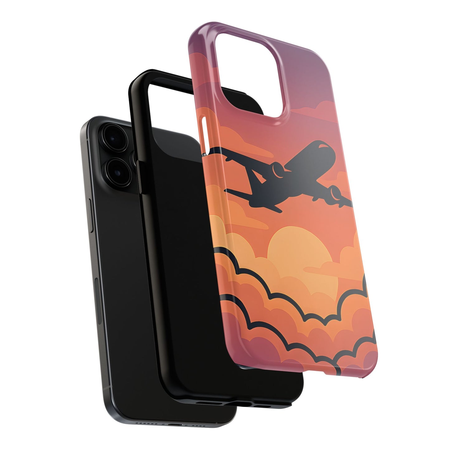 Sunset Flight Tough Case - Minimalist Aviation Aesthetic Travel Cover