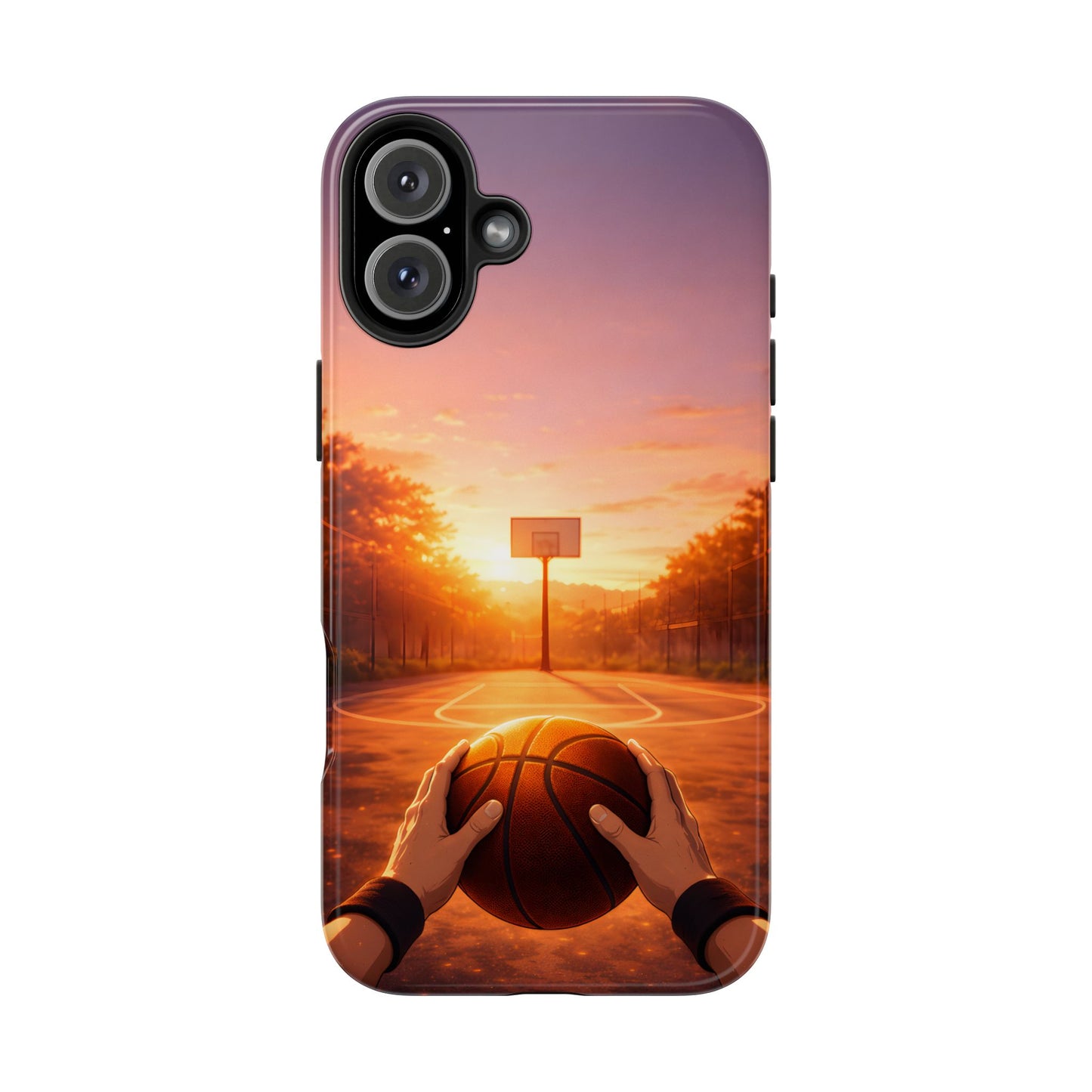Golden Hour Court Tough Case - Immersive Basketball POV Protective Cover