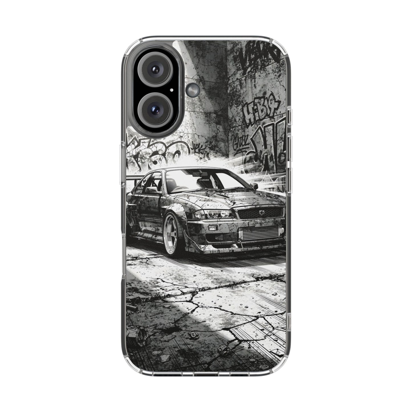 Monochrome Urban Drift Case - MagSafe Compatible JDM Clear Cover