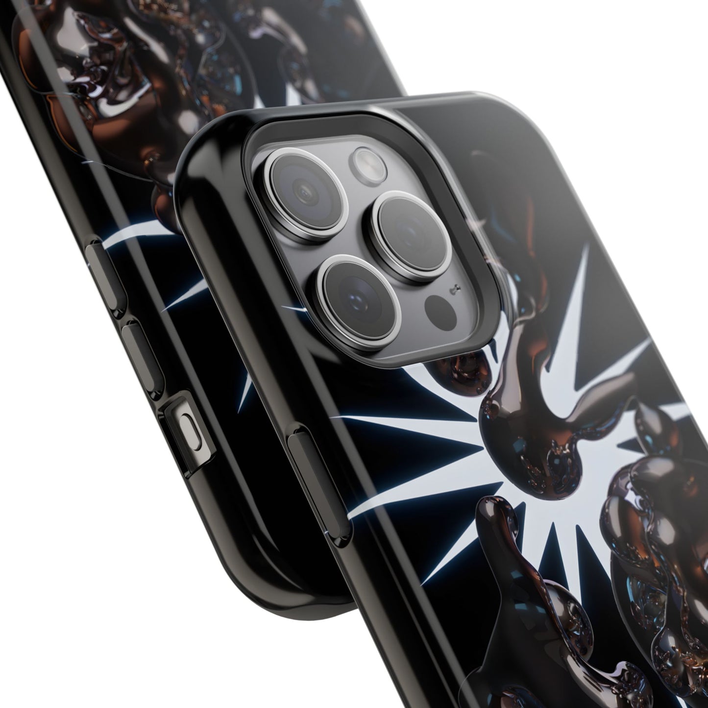 Liquid Chrome 3D Bubbles Magnetic Impact Case