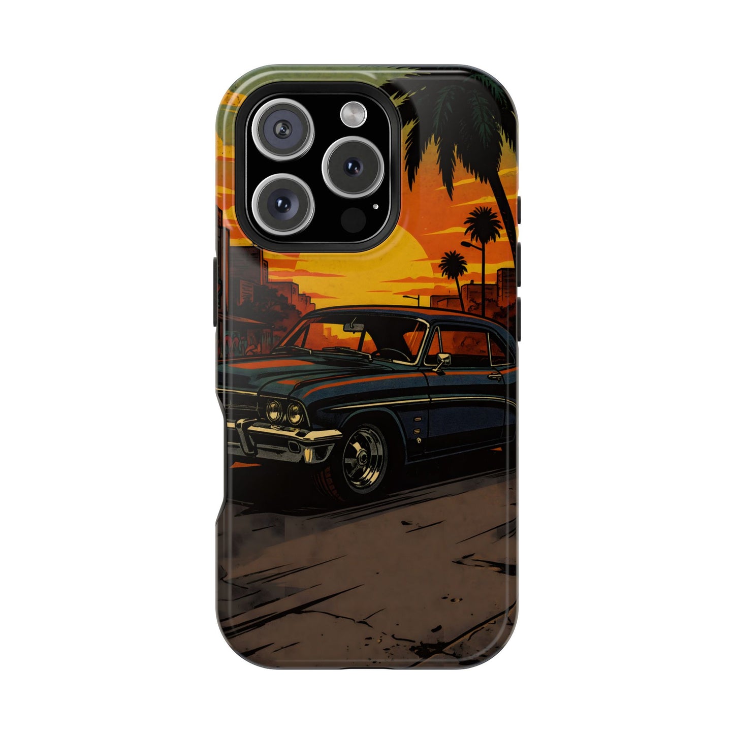 West Coast Lowrider: Retro Sunset Classic Car MagSafe Case