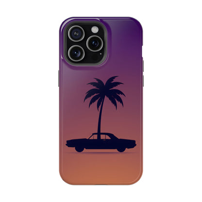 Midnight Drive: Retro Palm Tree Sunset MagSafe Case