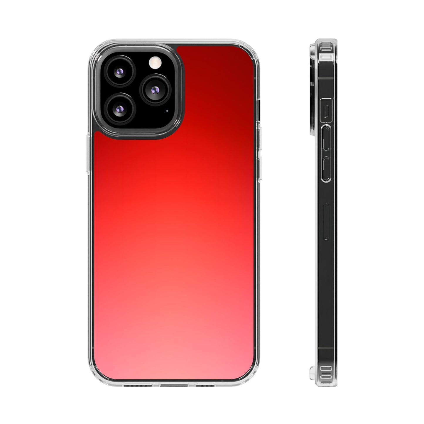 Vibrant Cherry Aura Clear Case - MagSafe Compatible Red Gradient Cover