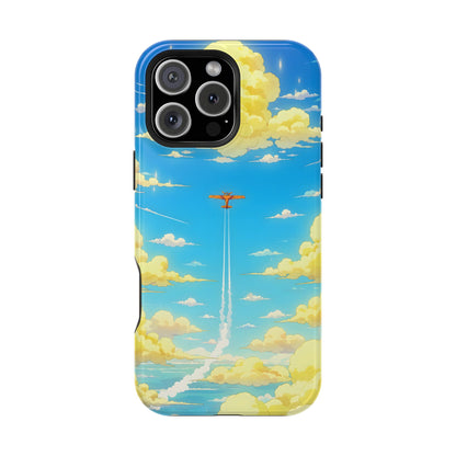 Cinematic Flight: Vintage Airplane Anime Sky MagSafe Case