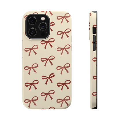 Burgundy Bows Coquette Magnetic Tough Case