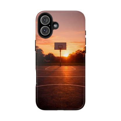 Golden Hour Basketball Court Tough Case - Urban Sunset Cover for iPhone & Samsung
