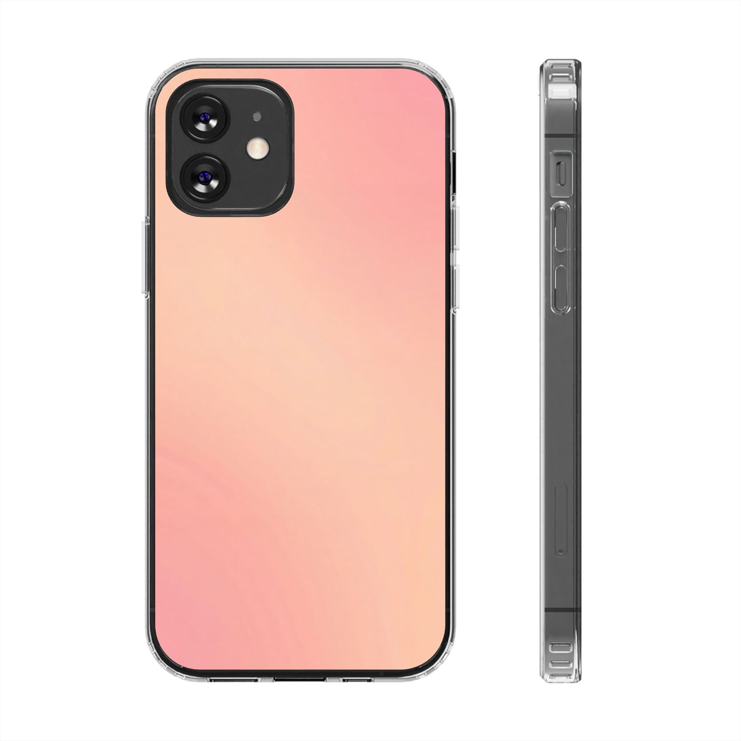 Soft Peach Aura Clear Case - MagSafe Compatible Blush Gradient Cover
