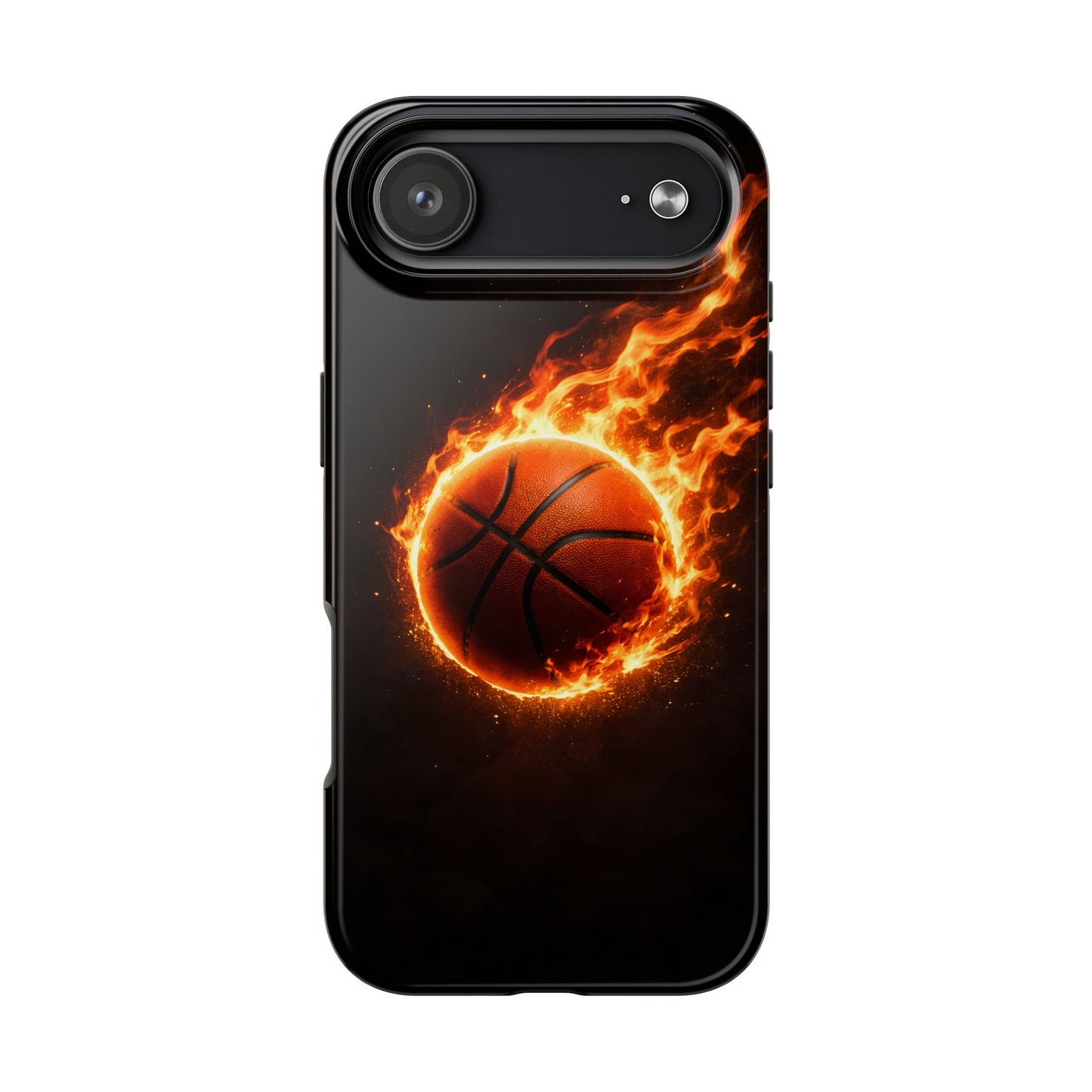 Flaming Basketball Tough Case - Fire Ball Sports Cover for iPhone & Samsung