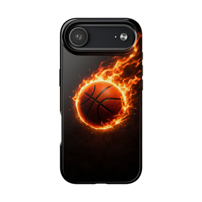 Flaming Basketball Tough Case - Fire Ball Sports Cover for iPhone & Samsung