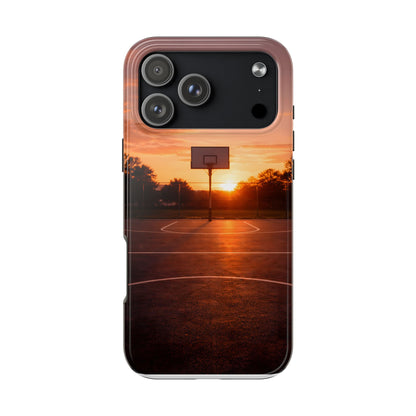 Golden Hour Basketball Court Tough Case - Urban Sunset Cover for iPhone & Samsung