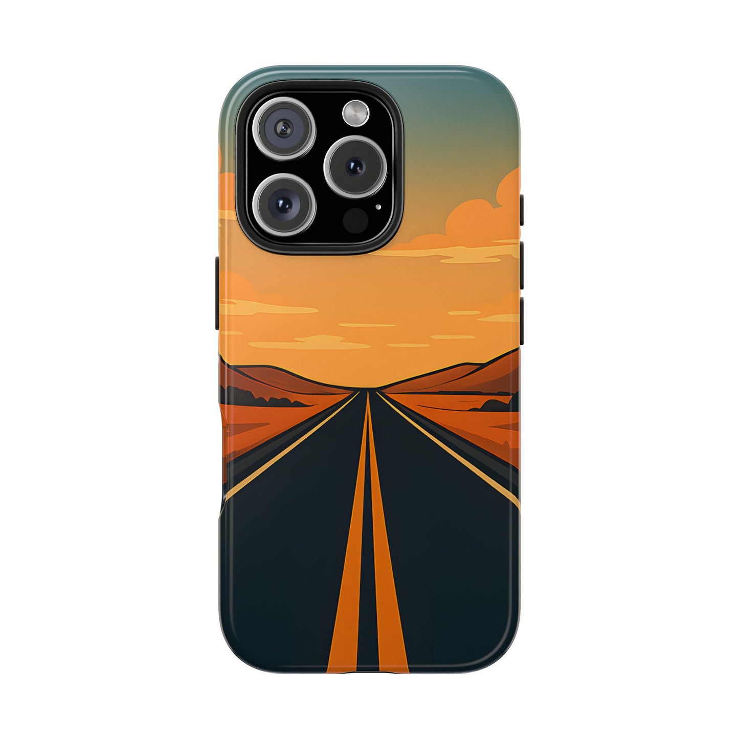 Endless Highway Tough Case - Minimalist Sunset Road Trip Aesthetic Cover
