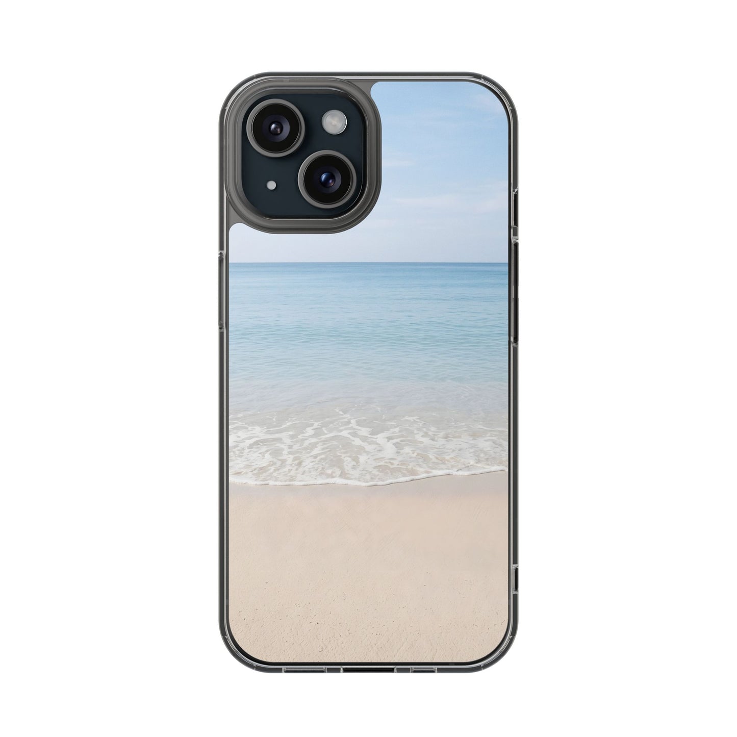 Serene Beach Landscape Clear Case - MagSafe Compatible Coastal Cover