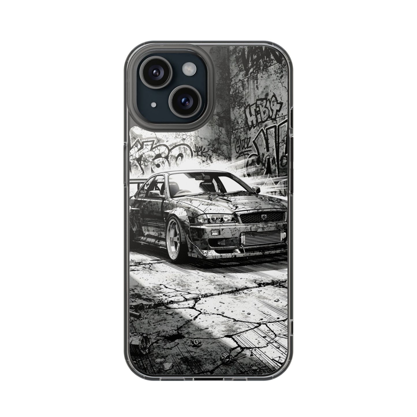 Monochrome Urban Drift Case - MagSafe Compatible JDM Clear Cover