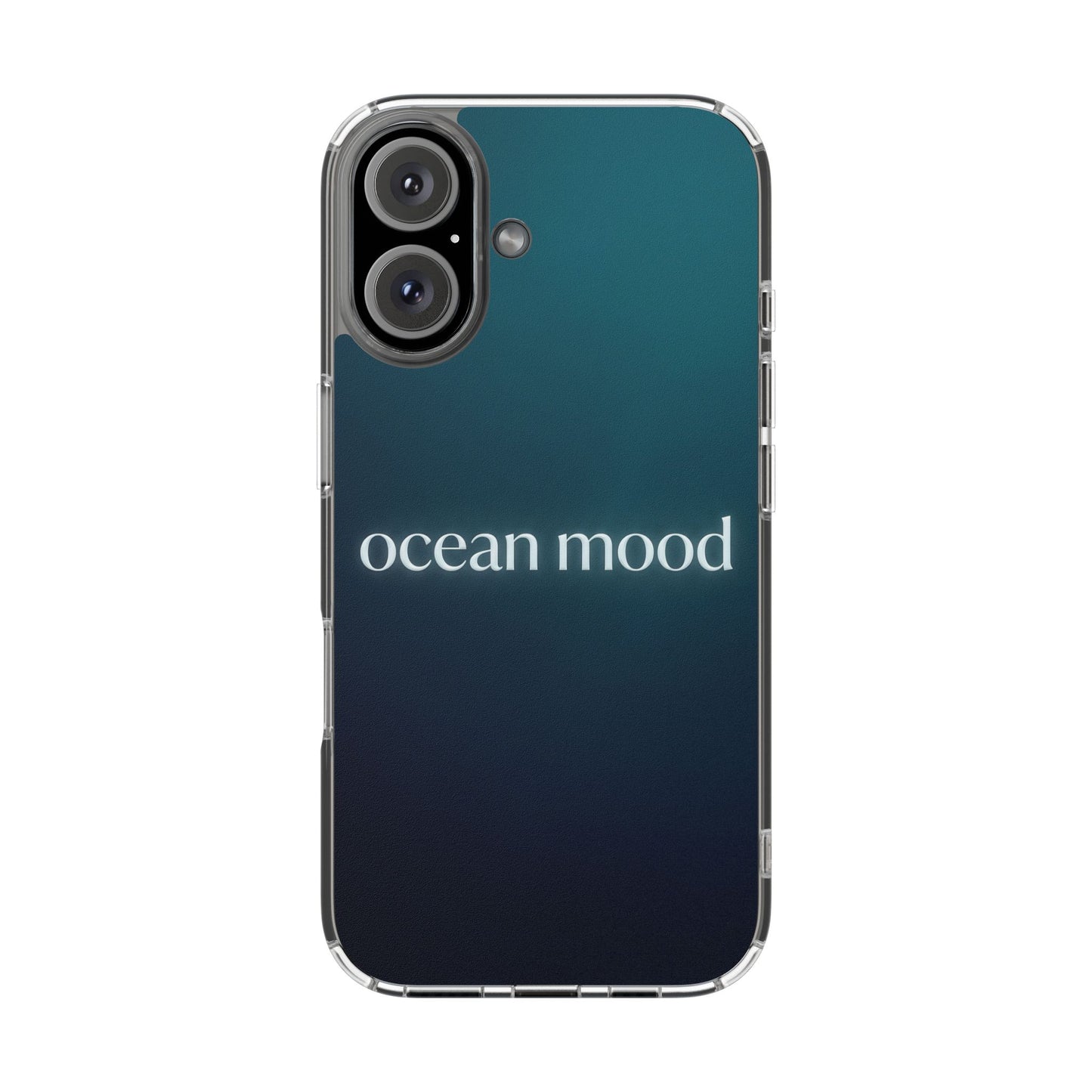 Dark Ocean Mood Clear Case - MagSafe Compatible Teal Gradient Cover