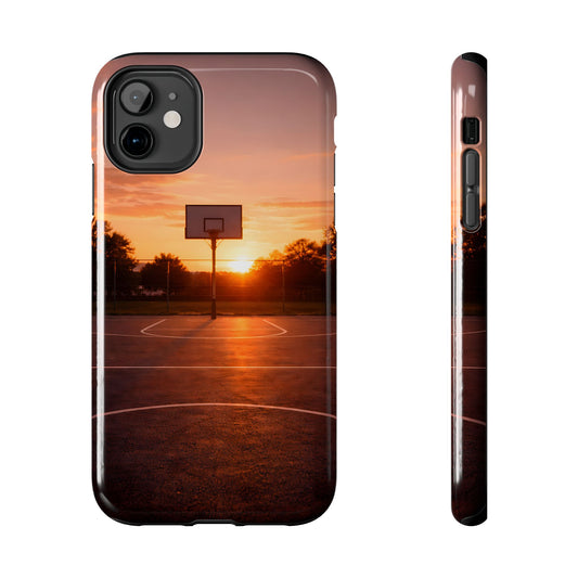 Golden Hour Basketball Court Tough Case - Urban Sunset Cover for iPhone & Samsung