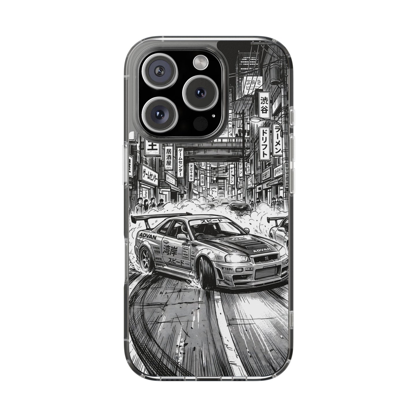 Tokyo Night Drift Manga Case - MagSafe Compatible JDM Clear Cover