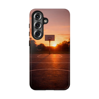 Golden Hour Basketball Court Tough Case - Urban Sunset Cover for iPhone & Samsung