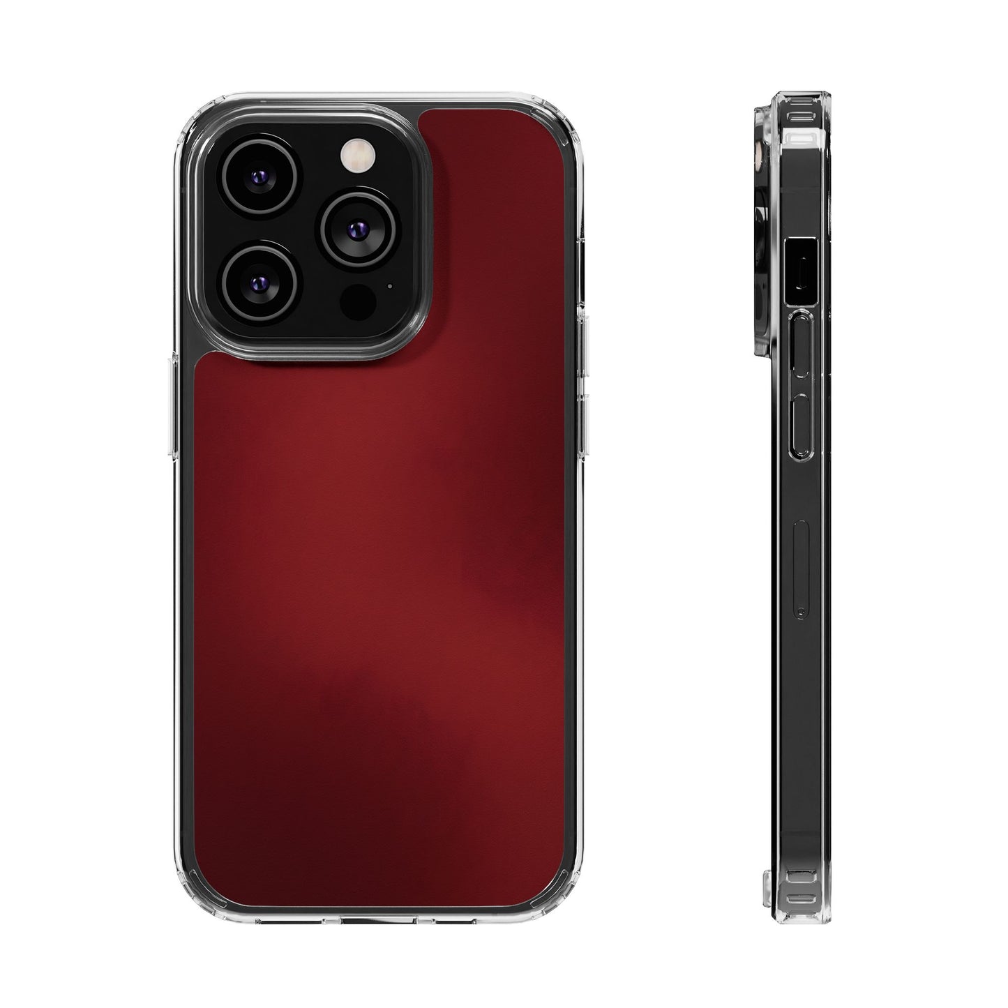 Deep Crimson Aura Clear Case - Premium MagSafe Minimalist Cover