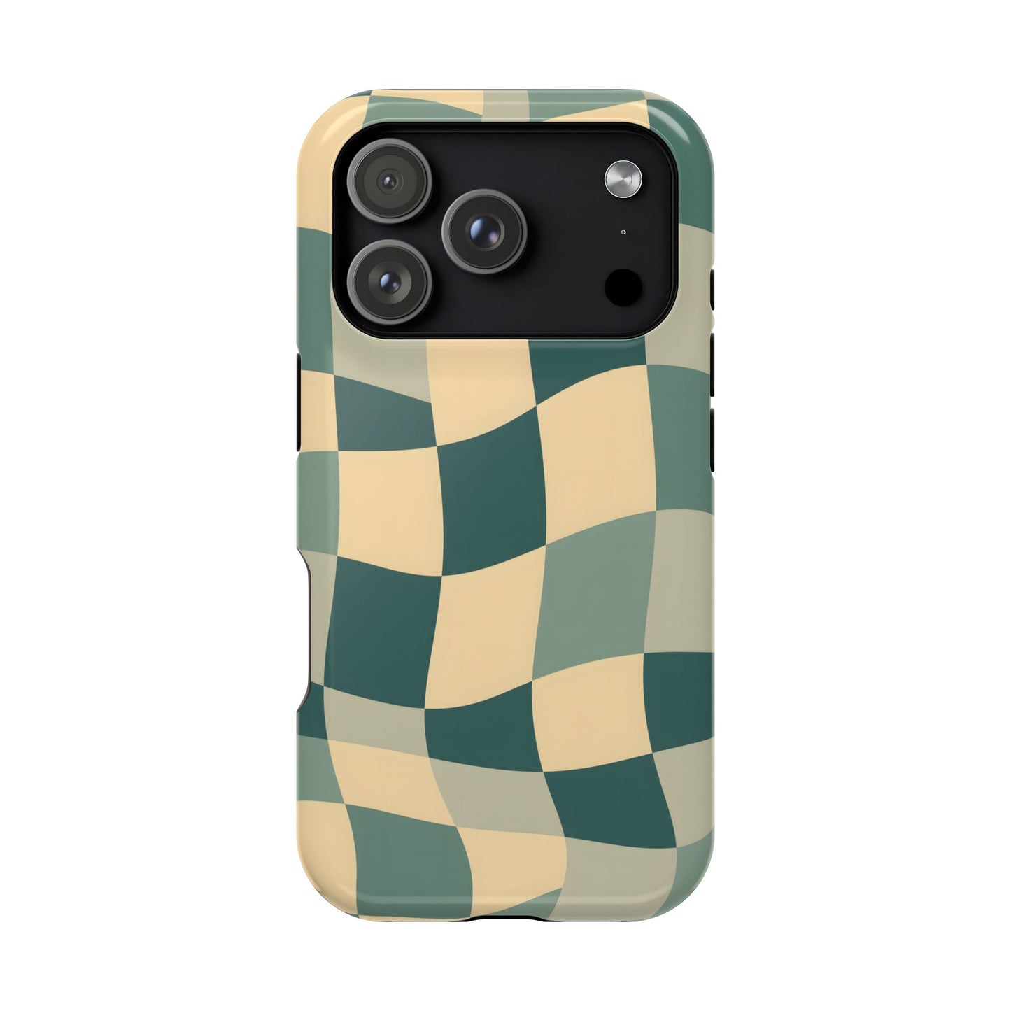 Forest Green Wavy Checkerboard Magnetic Case
