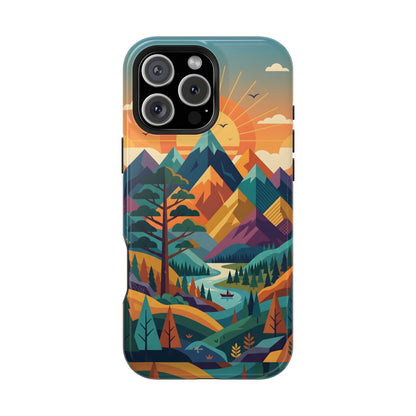 Retro Sunset Mountain Magnetic Impact Case