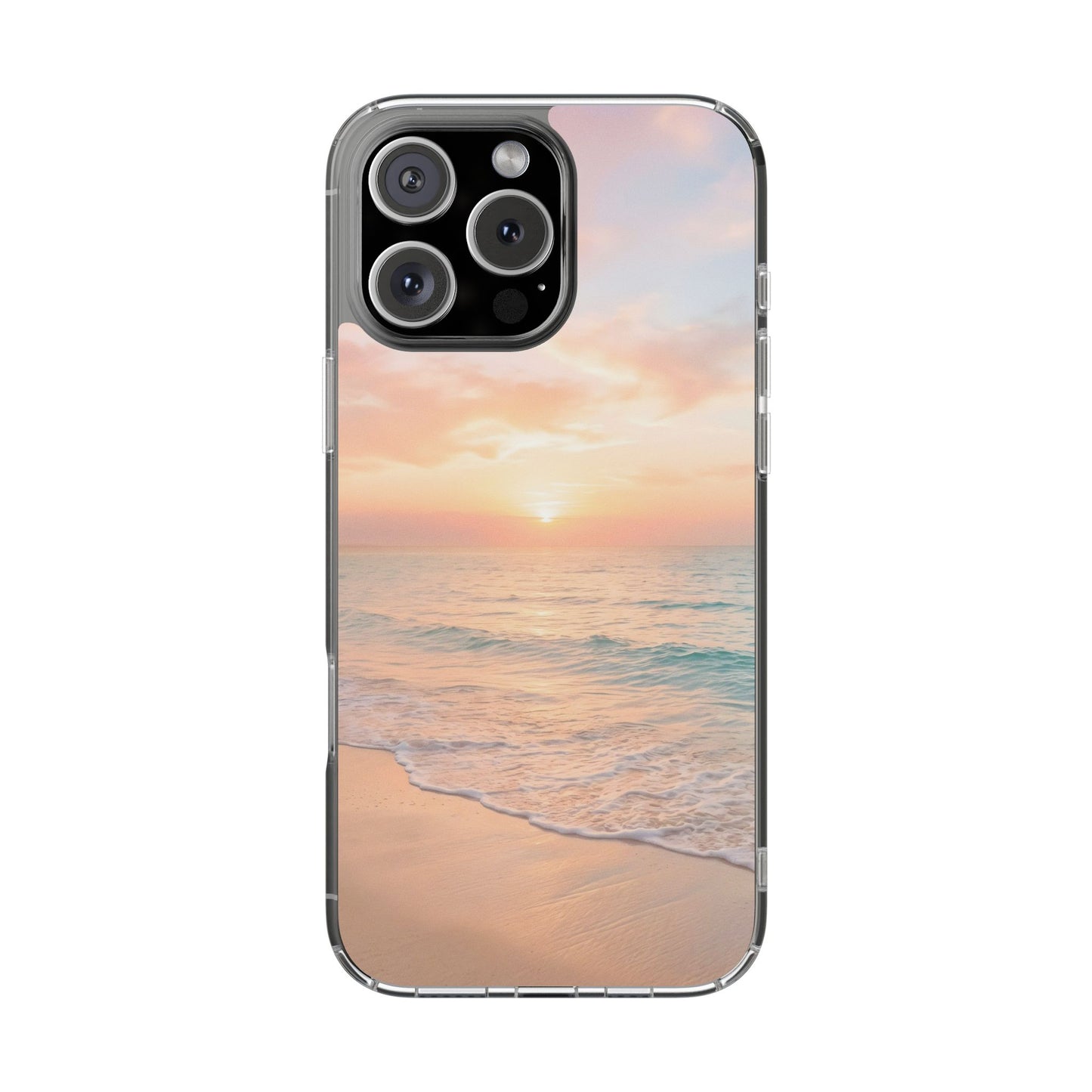 Serene Coastal Sunset Clear Case - MagSafe Compatible Beach Cover