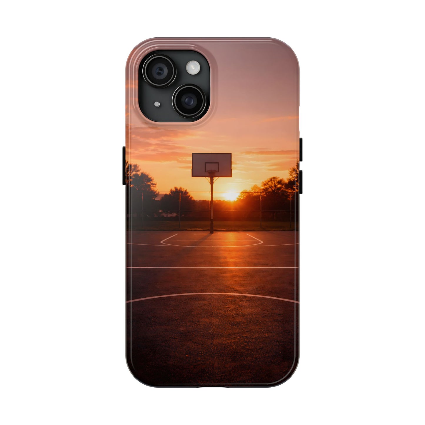 Golden Hour Basketball Court Tough Case - Urban Sunset Cover for iPhone & Samsung