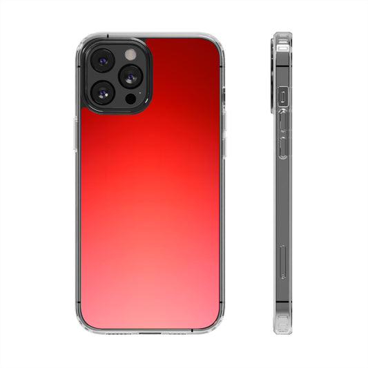 Vibrant Cherry Aura Clear Case - MagSafe Compatible Red Gradient Cover
