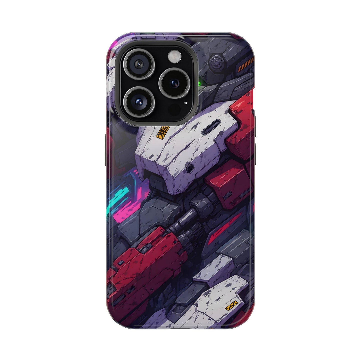 Cyber Armor: Battle-Worn Mecha Print MagSafe Case