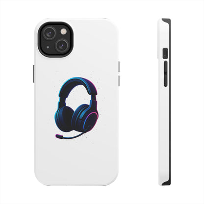 Minimalist Gaming Headset Tough Case - Clean Tech Cover for iPhone & Samsung