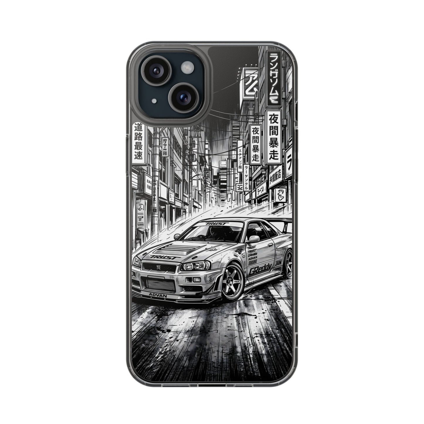 Tokyo Night Drift Manga Case - MagSafe Compatible JDM Clear Cover