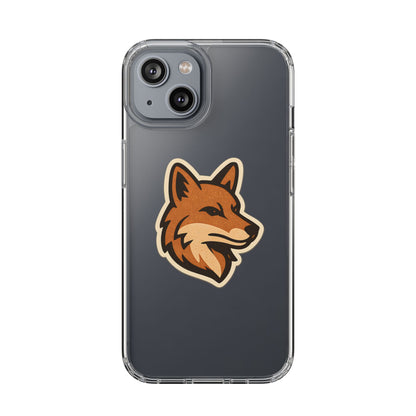 Clear Fox Emblem Phone Case - Vintage Wildlife Sticker Transparent Cover