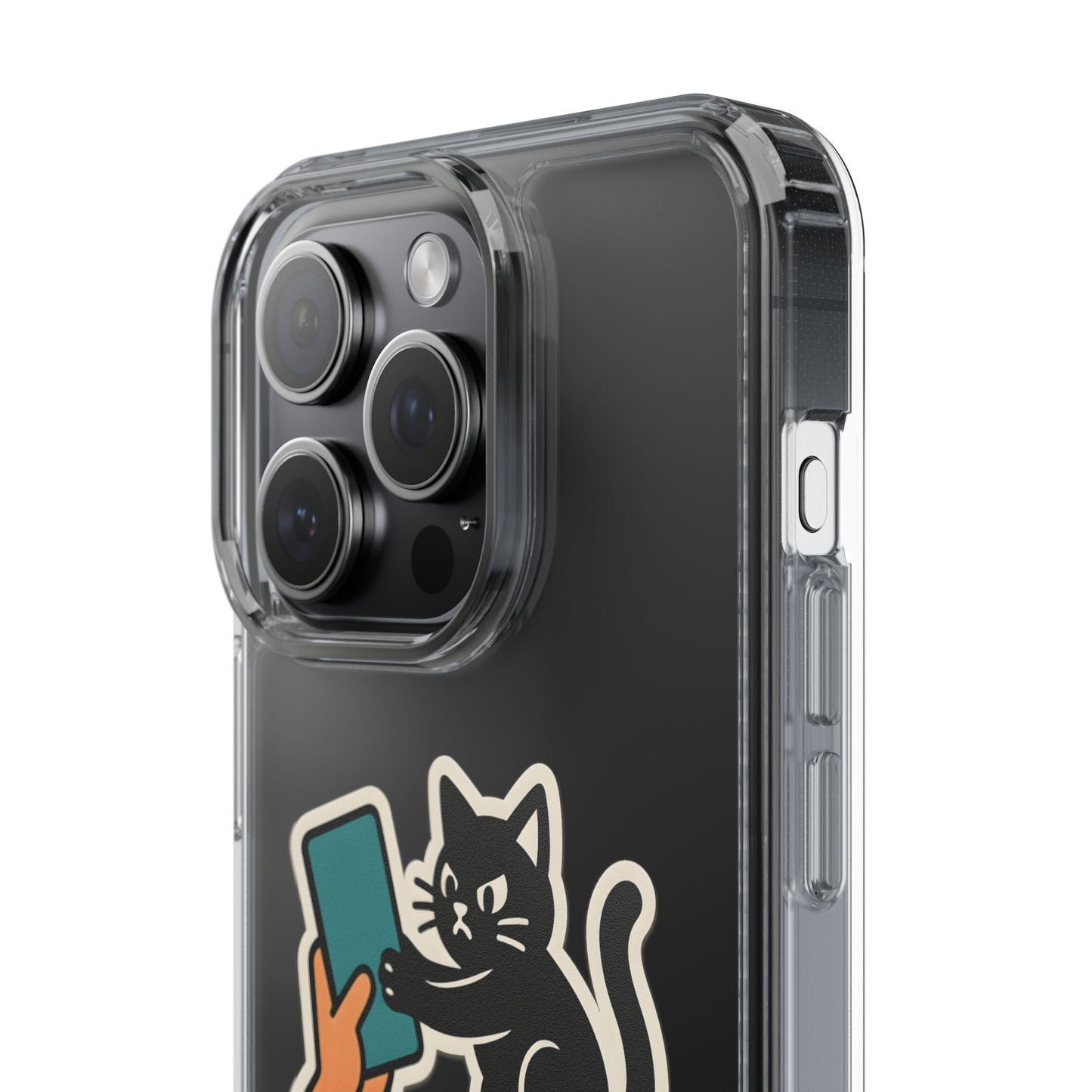 Clear "Put Your Phone Down" Cat Case - Funny Sarcastic Transparent Cover