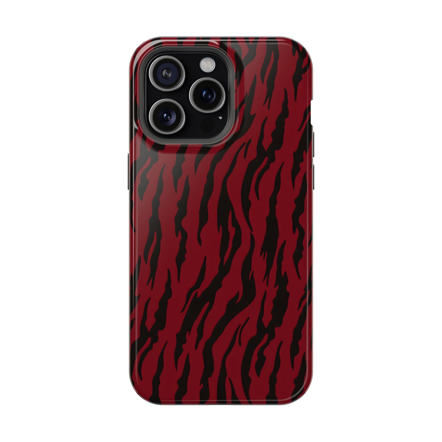Crimson Instinct: Bold Red Tiger Print MagSafe Case