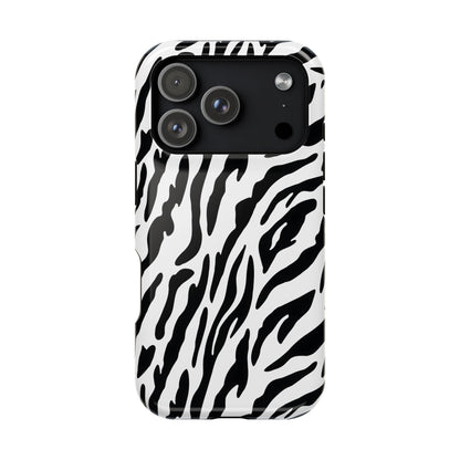 Monochrome Safari: Classic Black & White Zebra MagSafe Case
