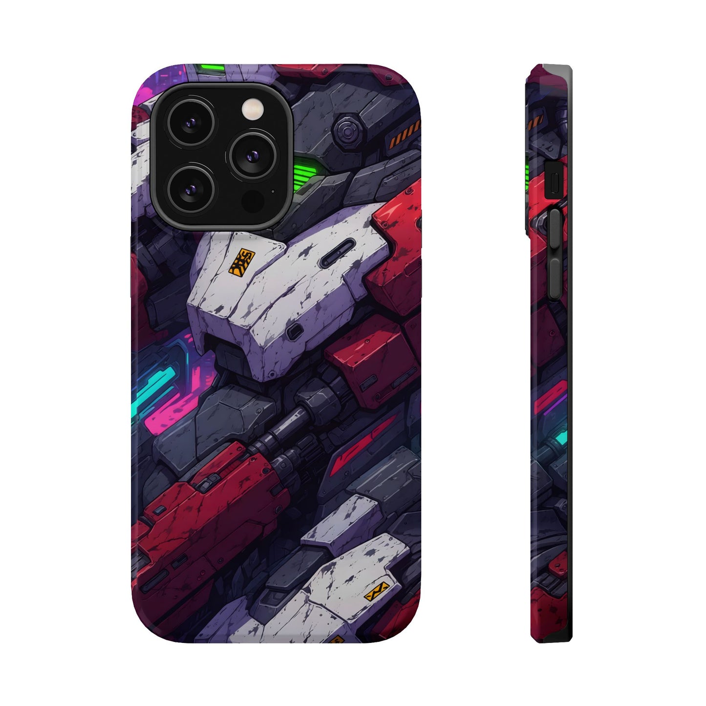 Cyber Armor: Battle-Worn Mecha Print MagSafe Case