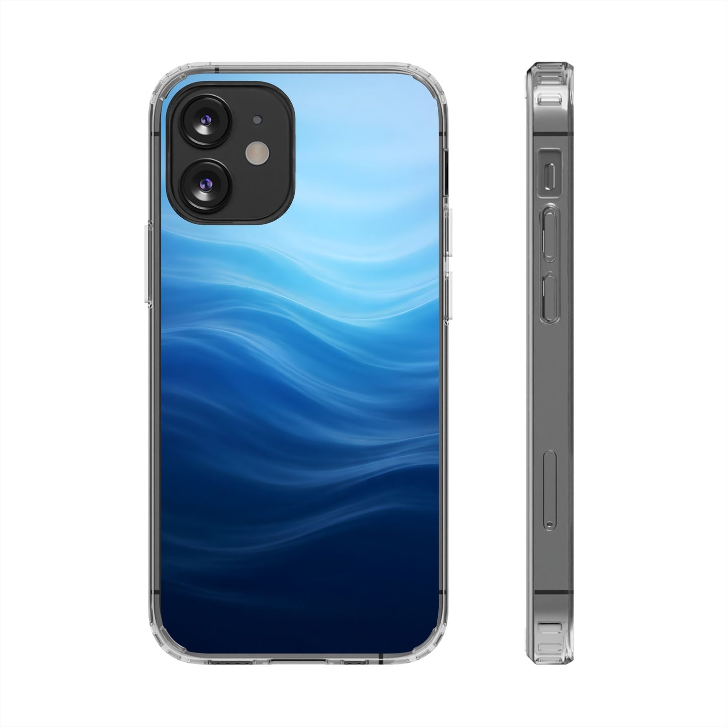 Deep Ocean Waves Clear Case - MagSafe Compatible Coastal Cover