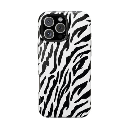 Monochrome Safari: Classic Black & White Zebra MagSafe Case