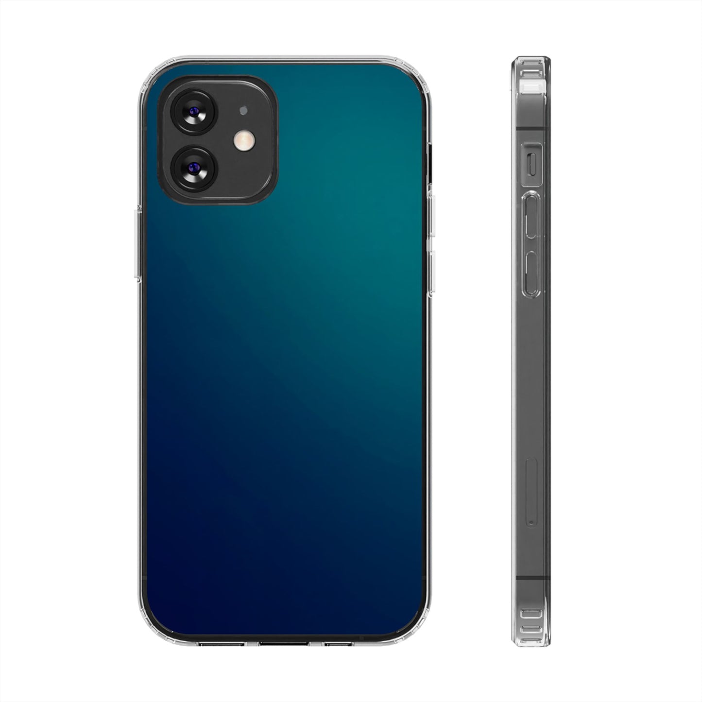 Midnight Ocean Aura Clear Case - MagSafe Compatible Deep Teal Gradient