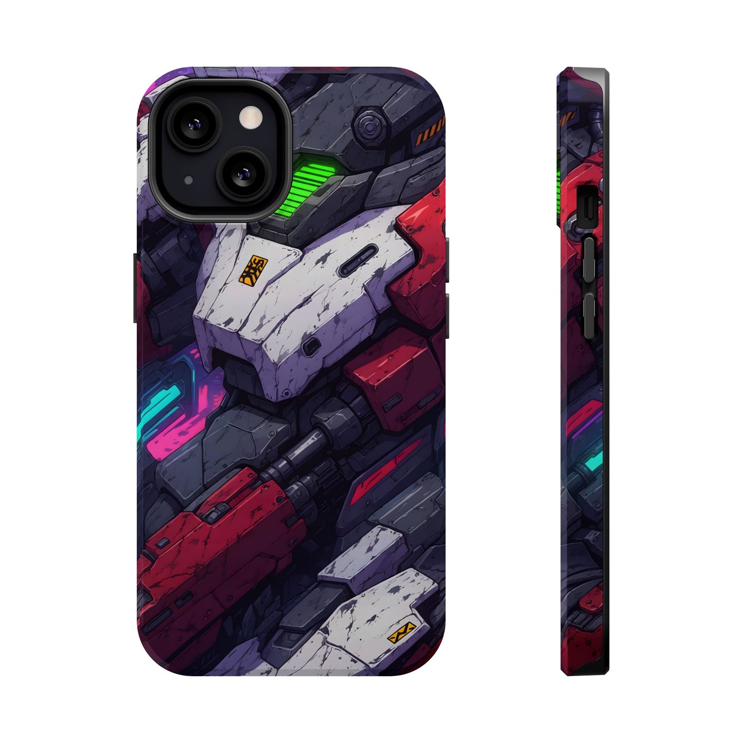 Cyber Armor: Battle-Worn Mecha Print MagSafe Case