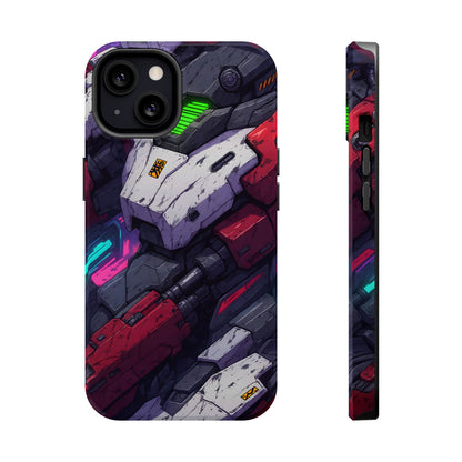 Cyber Armor: Battle-Worn Mecha Print MagSafe Case