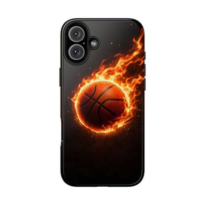 Flaming Basketball Tough Case - Fire Ball Sports Cover for iPhone & Samsung