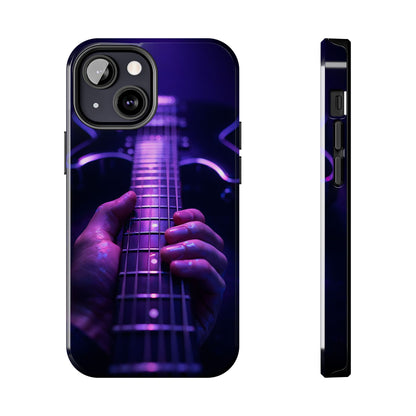 Neon Electric Guitar Tough Case - Purple Stage POV Cover for iPhone & Samsung