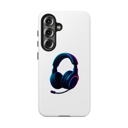 Minimalist Gaming Headset Tough Case - Clean Tech Cover for iPhone & Samsung