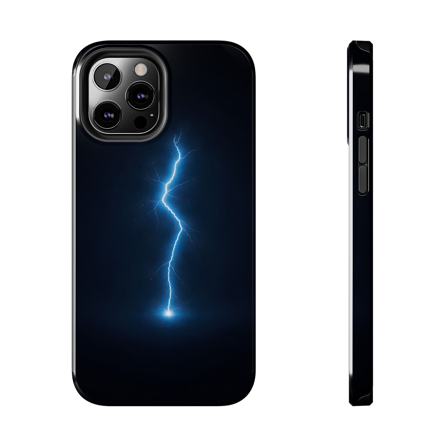 Blue Lightning Bolt Tough Case - Deep Sky Electric Cover for iPhone & Samsung